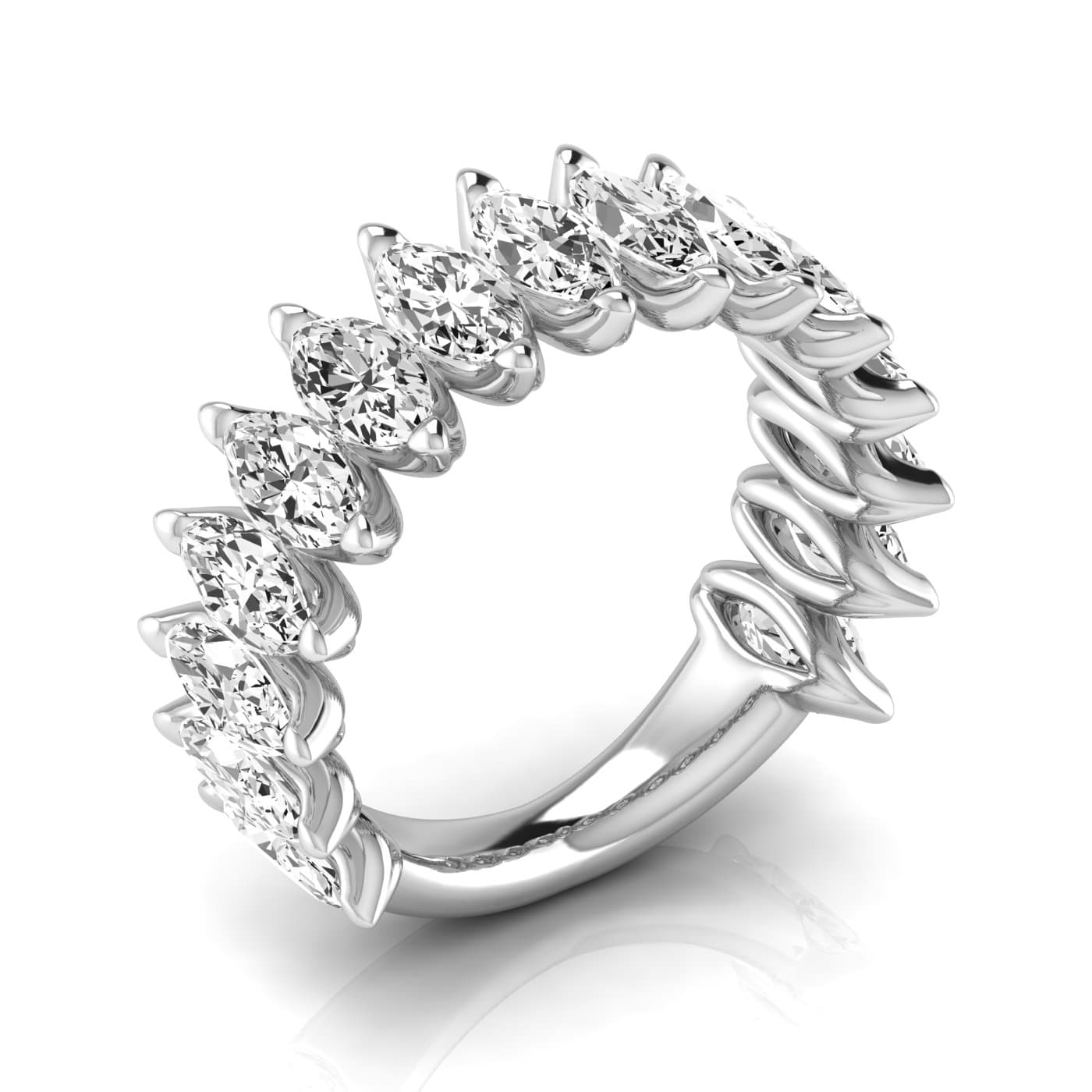 3/4 Spread Marquise Diamond Wedding Band (3 3/4 ct. tw.) — View 1