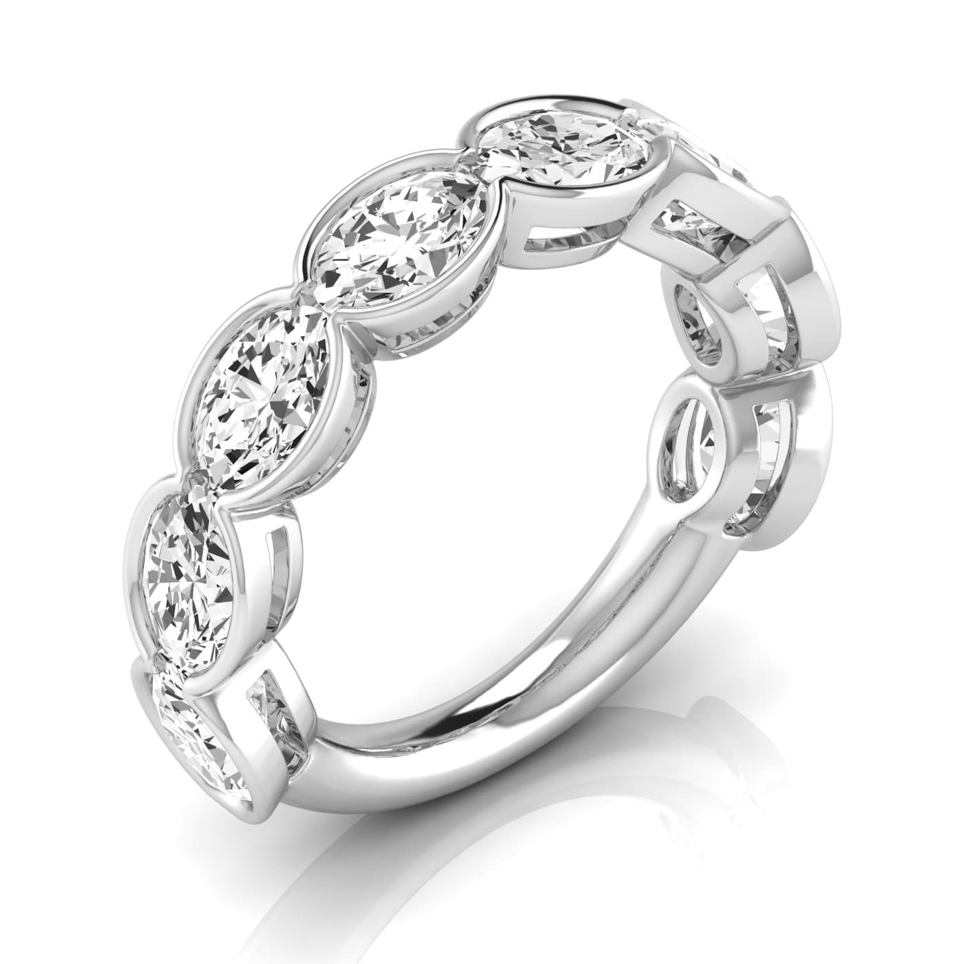 3/4 Spread Oval Diamond Wedding Band (4 ct. tw.) — View 1