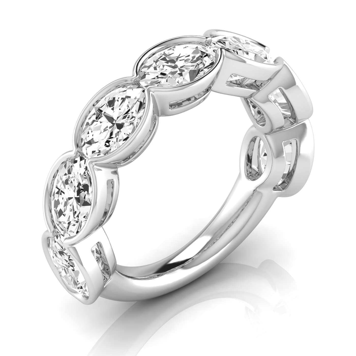3/4 Spread Oval Diamond Wedding Band (5 1/4 ct. tw.) — View 1