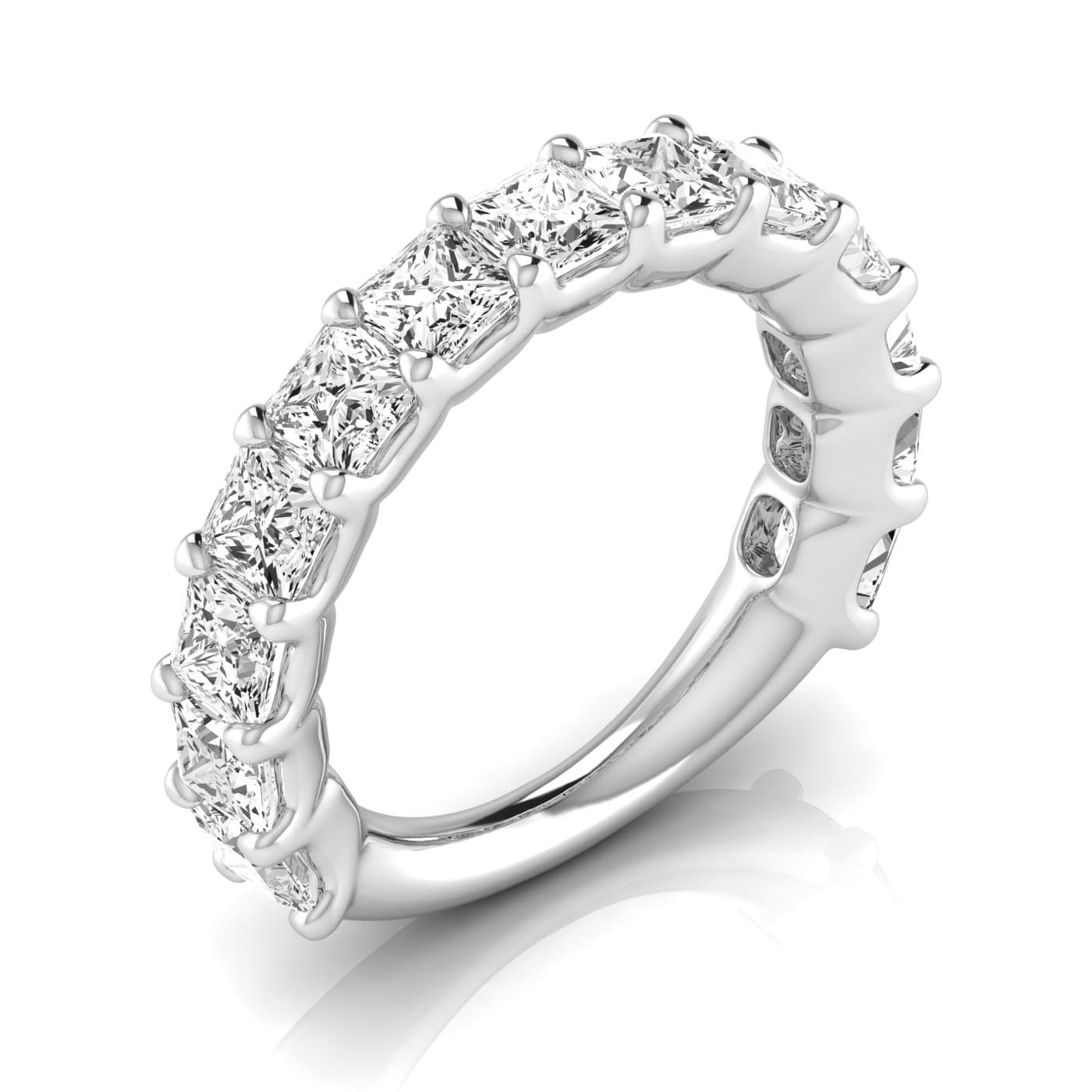 3/4 Spread Princess Diamond Wedding Band (4.29 ct. tw.) — View 1