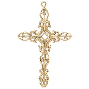 Religious Cross Pendant — White Gold