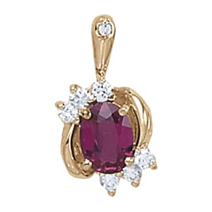 Pendants Color Oval (0.2 ct. tw.) — White Gold