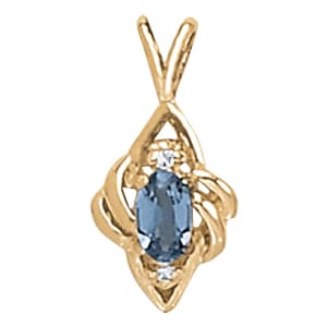 Pendants Color Oval (0.03 ct. tw.) — White Gold