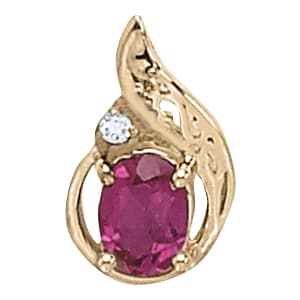 Pendants Color Oval (0.02 ct. tw.) — White Gold