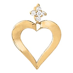 Pendants Heart (1/8 ct. tw.) — White Gold