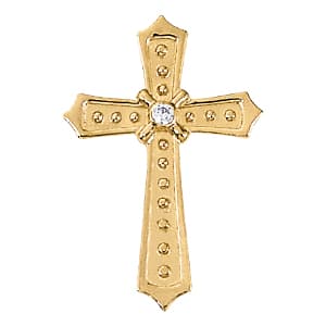 Pendants Religious Crosses (0.1 ct. tw.) — White Gold