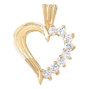 Heart Sharp Pendants (1/3 ct. tw.) — White Gold