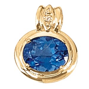 Pendants Color Oval (0 ct. tw.) — White Gold