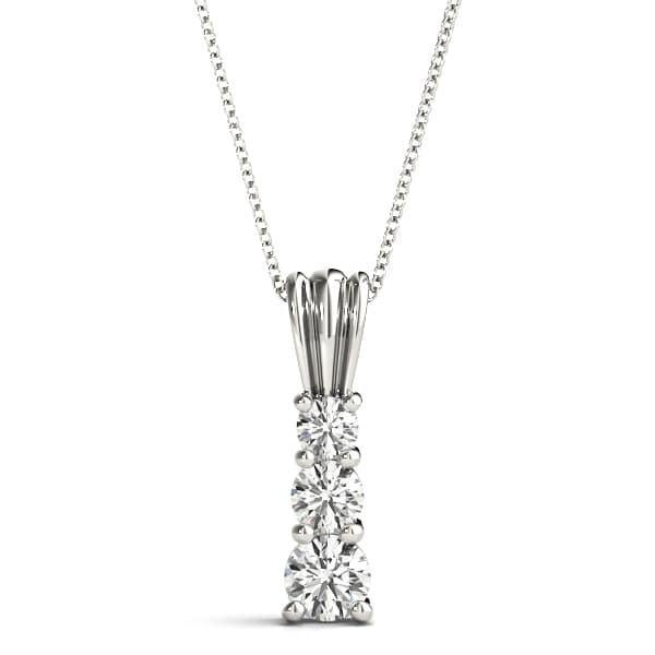 3-Stone Drop Pendant — 3/4 CT (3/4 ct. tw.) — View 1