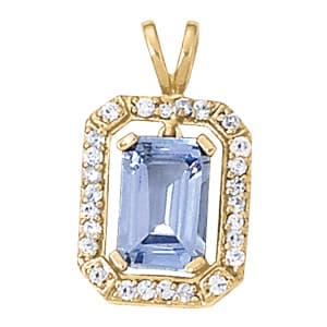 Solitaire Emerald Color Pendants (0.52 ct. tw.) — White Gold