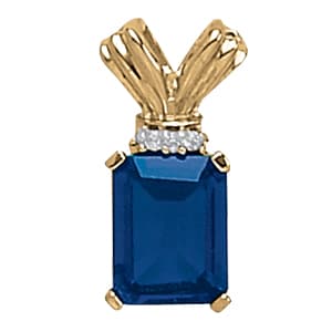 Pendants Color Emerald (0.02 ct. tw.) — White Gold
