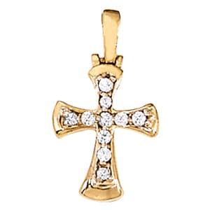 Pendants Religious Crosses (1/4 ct. tw.) — White Gold