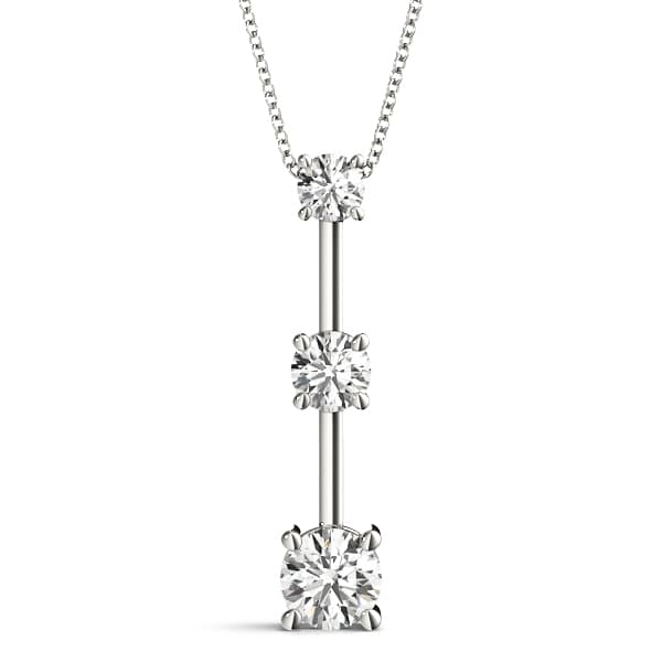 3-Stone Drop Pendant — 2 CT (2 ct. tw.) — View 1