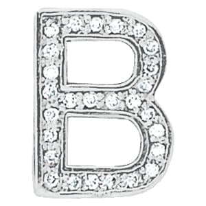 Initial B Pendant — B (1/3 ct. tw.) — White Gold