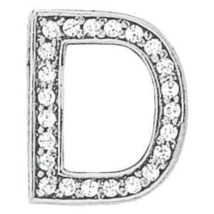 Initial D Pendant — D (1/4 ct. tw.) — White Gold