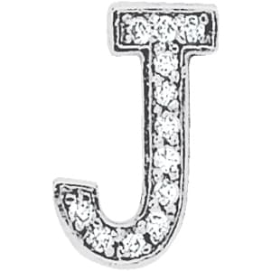 Initial J Pendant — J (1/4 ct. tw.) — White Gold