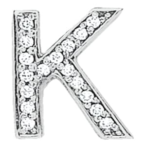Initial K Pendant — K (1/4 ct. tw.) — White Gold