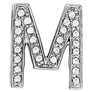 Initial M Pendant — M (1/3 ct. tw.) — White Gold