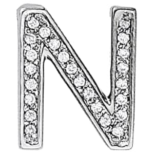 Initial N Pendant — N (1/4 ct. tw.) — White Gold