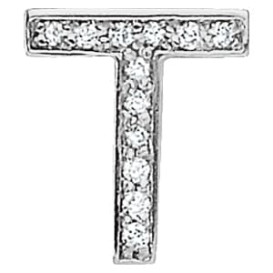 Initial T Pendant — T (1/4 ct. tw.) — White Gold