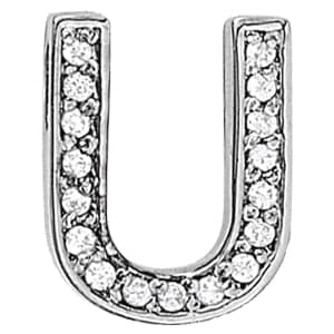 Initial U Pendant — U (1/4 ct. tw.) — White Gold