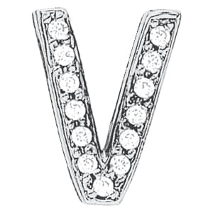 Initial V Pendant — V (1/4 ct. tw.) — White Gold