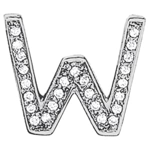 Initial W Pendant — W (1/4 ct. tw.) — White Gold