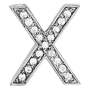 Initial X Pendant — X (1/4 ct. tw.) — White Gold