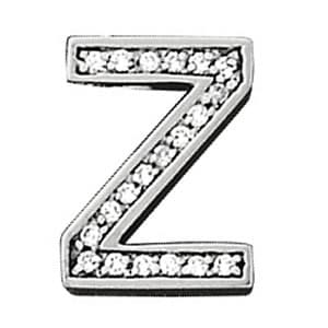 Initial Z Pendant — Z (1/4 ct. tw.) — White Gold