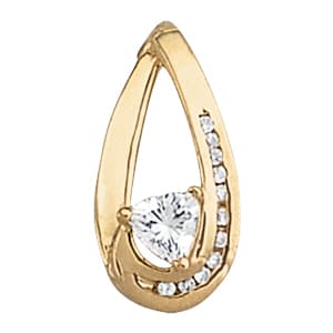Solitaire Pendants (0.08 ct. tw.) — White Gold