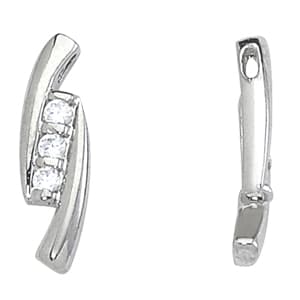 Pendants 3 Stone (1/4 ct. tw.) — White Gold