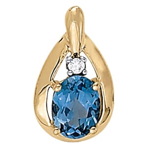 Pendants Color Oval (0.03 ct. tw.) — White Gold