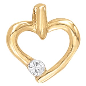 Pendants Heart (1/8 ct. tw.) — White Gold