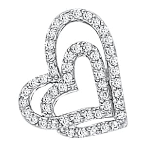 Pendants Heart (3/8 ct. tw.) — White Gold