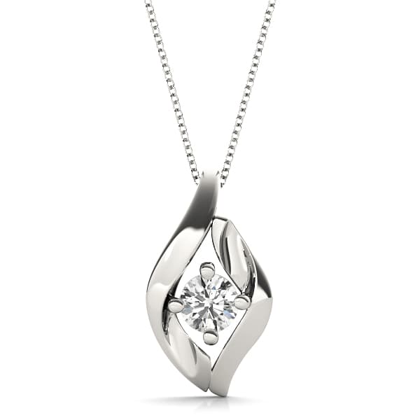 Solitaire Swirl Fashion Pendants — 3/8 CT (3/8 ct. tw.) — View 1