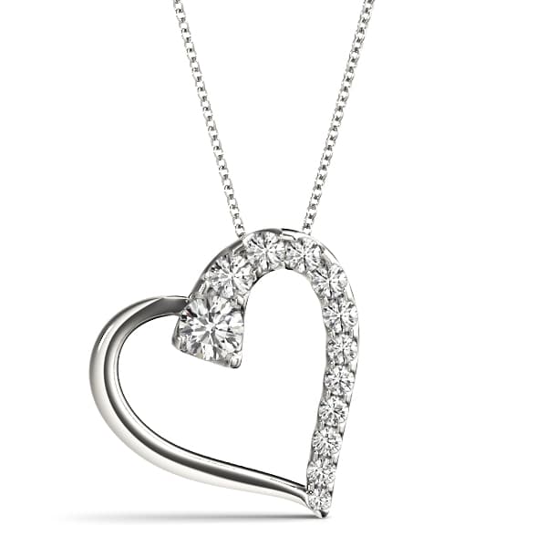 Heart Shape Solitaire Pendant — 1 CT (0.99 ct. tw.) — View 1