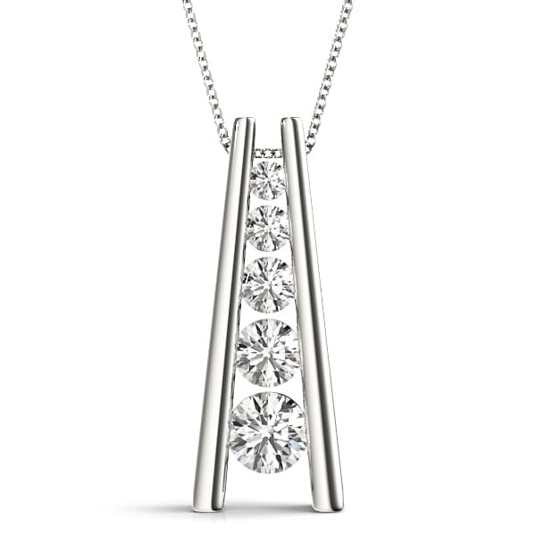 Dual Bar Journey Pendant — 1/2 CT (1/2 ct. tw.) — View 1