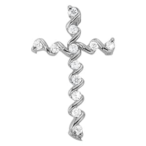Pendants Religious Crosses (1/4 ct. tw.) — White Gold