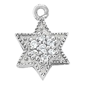 Religious Star Pendant (0.07 ct. tw.) — White Gold