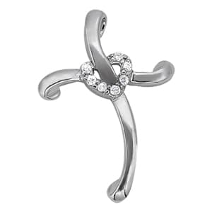 Pendants Religious Crosses (0.05 ct. tw.) — White Gold