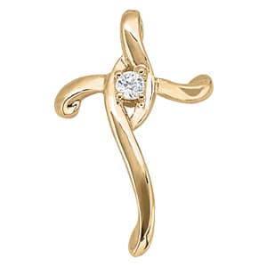 Pendants Religious Crosses (0.06 ct. tw.) — White Gold