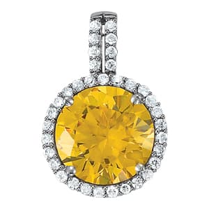 Pendants Color 12 mm (1/3 ct. tw.) — White Gold