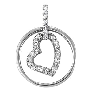 Pendants Heart (1/8 ct. tw.) — White Gold