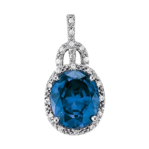 Pendants Color Oval (0.1 ct. tw.) — White Gold