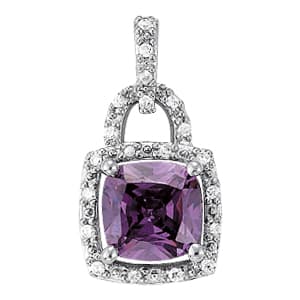 Pendants Color Cushion (0.1 ct. tw.) — White Gold