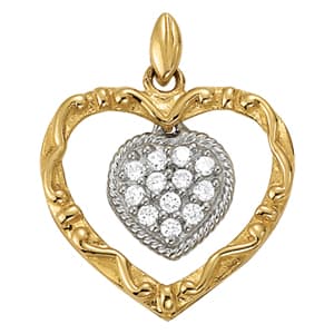 Pendants Heart (1/8 ct. tw.) — White Gold