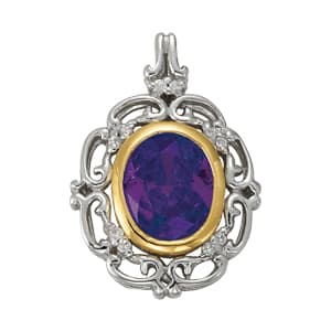 Pendants Color Oval (0.1 ct. tw.) — White Gold