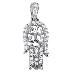 Pendants Religious Novelty (1/4 ct. tw.) — White Gold