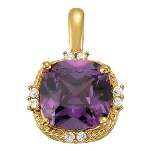 Pendants Color Cushion (0.08 ct. tw.) — White Gold
