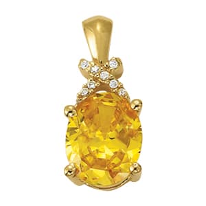 Pendants Color Oval (0.05 ct. tw.) — White Gold